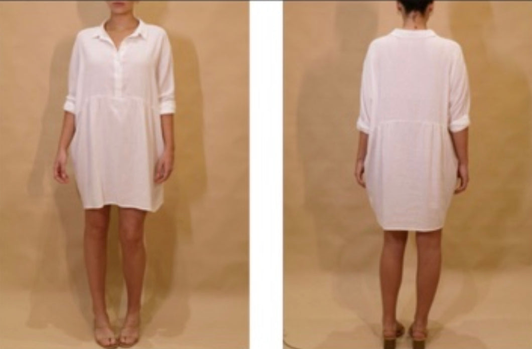Kelly Oversized Blouse Dress | White