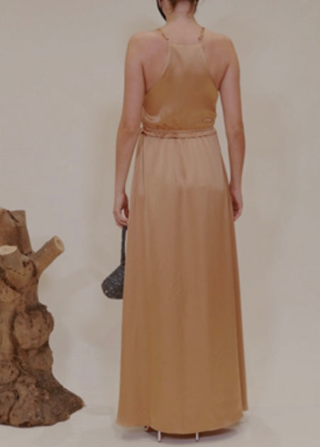 Gwen Satin Maxi Dress | Gold