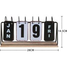 Load image into Gallery viewer, PRE ORDER || VINTAGE STYLE TABLE-TOP CALENDAR 28×14.5X9CM
