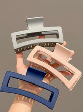 Load image into Gallery viewer, Square Hair Claw | Grey, Nude &amp; Royal Blue Matte

