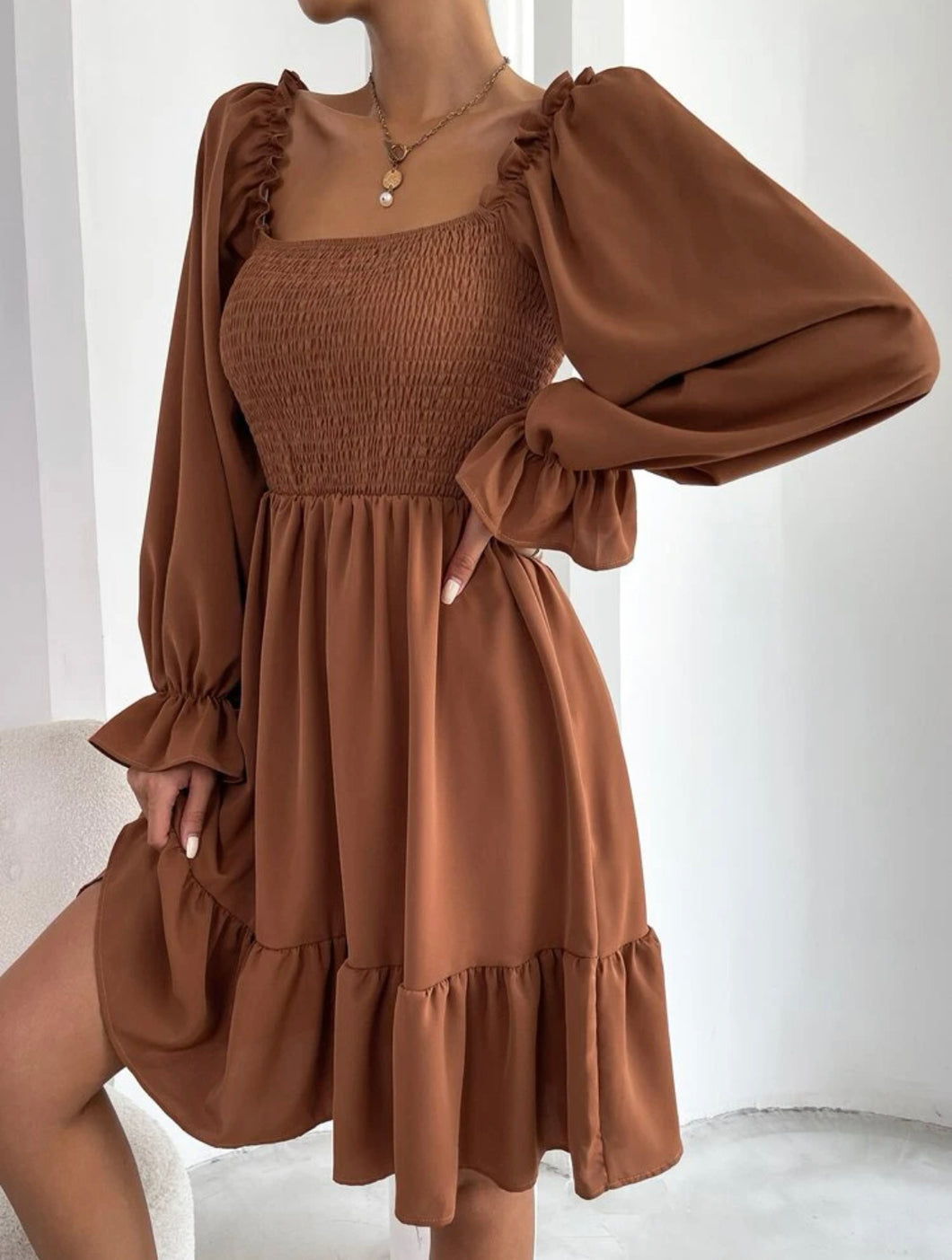 SALE | Georgia Mini Dress | Tan