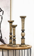 Load image into Gallery viewer, Set 3 Candle Sticks | Mangowood &amp; Black
