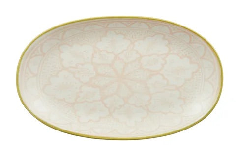 ALEAH CER OVAL DISH 12X20.5CM PINK/GREEN