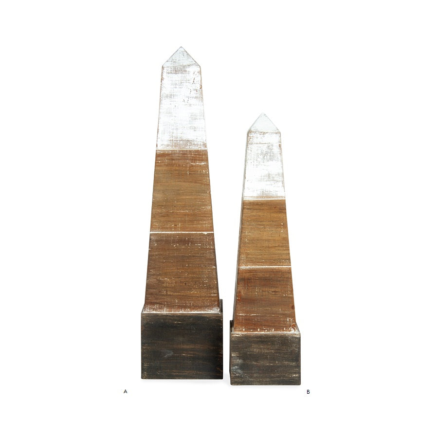 Contemporary Tapered Wooden Obelisk 12x12x49cm