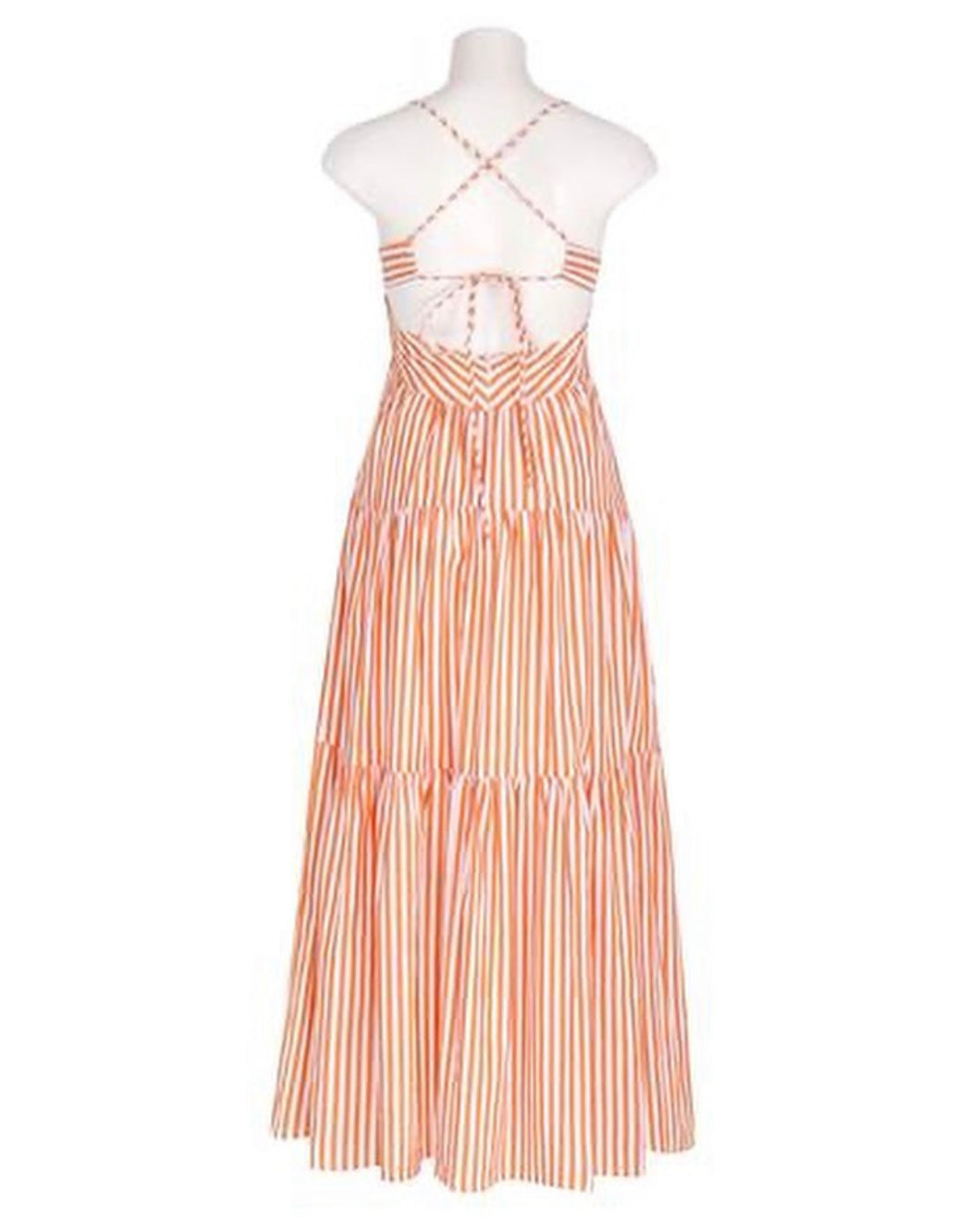 SALE | Orange Stripe Tie Back Maxi Dress