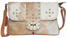 Load image into Gallery viewer, PRE ORDER | Flap Cowhide Bag with Studs- Monaco
