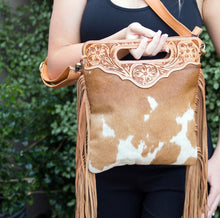 Load image into Gallery viewer, PRE ORDER AVAILABLE | Tooling Leather Sling Cowhide Bag
